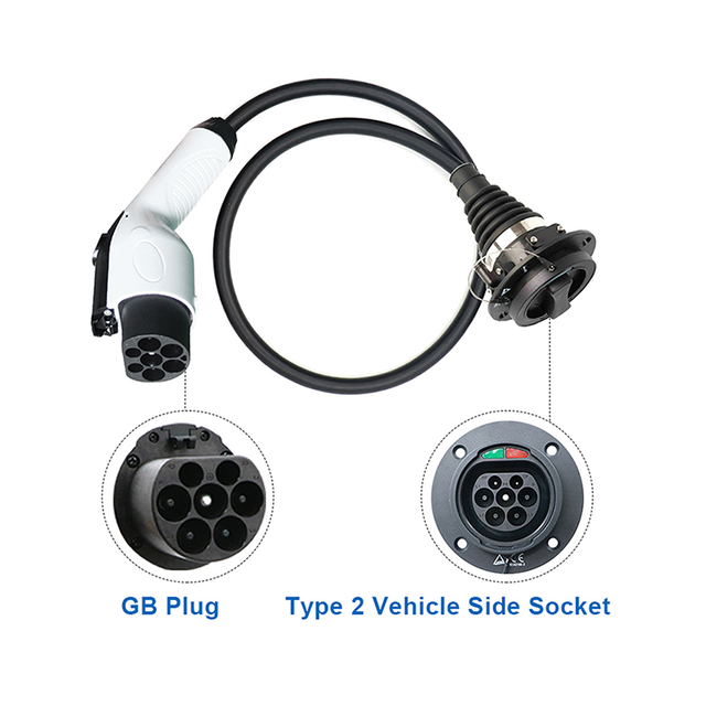 Adattatore EVtaurus Tipo 2 a GBT EV (IEC 62196 a GB/T) Carica EV cinesi nelle stazioni di tipo 2